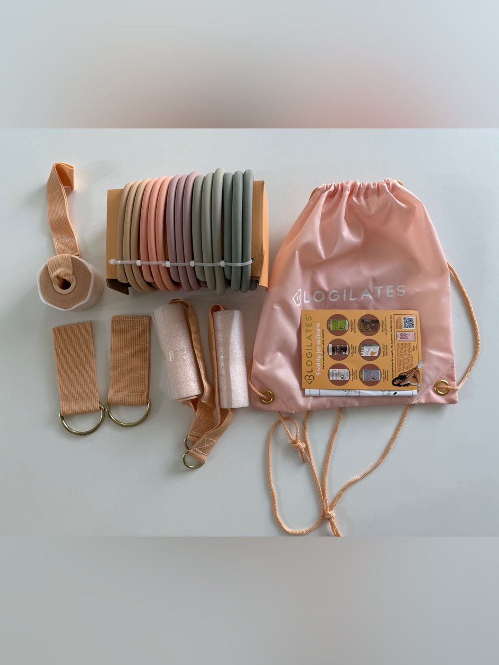 Blogilates Ultimate Toning Tube Kit Resistance Bands with Pink Bag